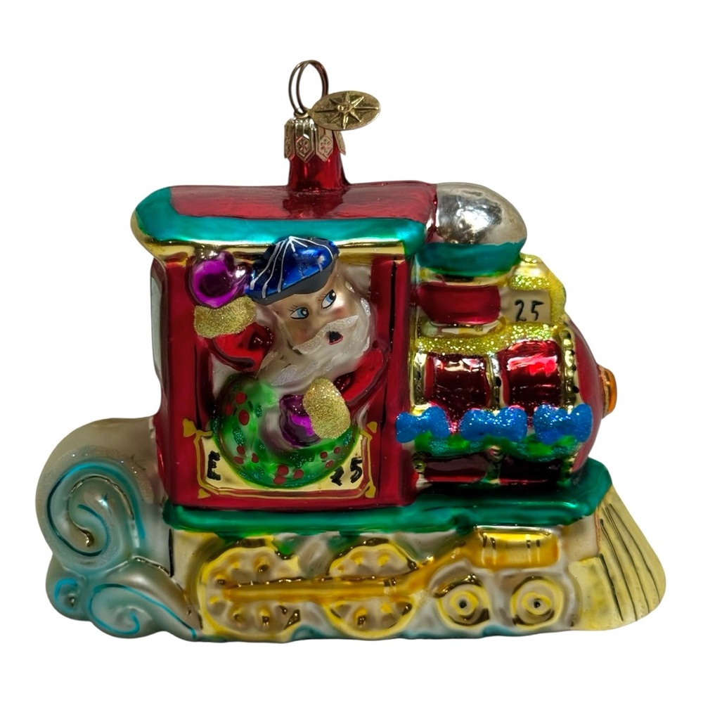 Vintage Christopher Radko “North Pole Junction” Ornament – Blown Glass – 3.5”
